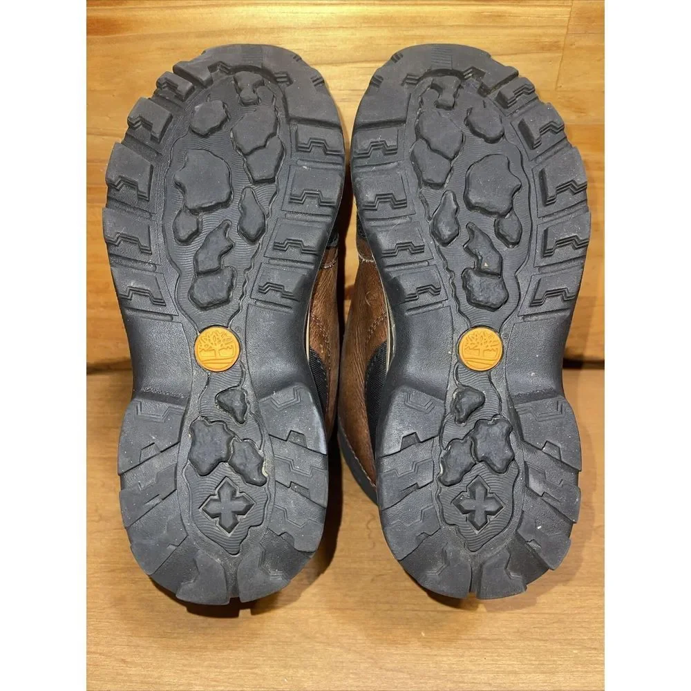 Timberland Boots Boy 2 Brown Leather Camping‎ Hiking School Outdoors Rugged